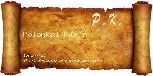 Polonkai Kán névjegykártya